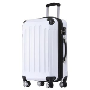 Beibye Zwillingsrollen 2048 Hartschale Trolley Koffer Reisekoffer in M-L-XL-Set weiß - Ein Set mit zwei robusten und praktischen Trolleys, ideal für Reisen und Flugreisen.