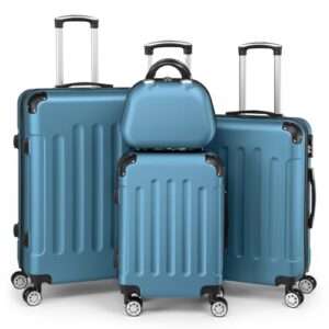 LEADZM Kofferset 4 teilig Hartschale aus Navyblau für komfortable Reisen